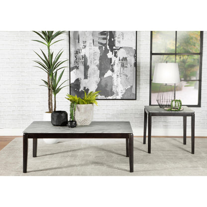Coaster Furniture Mozzi 753518 Rectangular Faux Marble Coffee Table - Grey and Black IMAGE 2