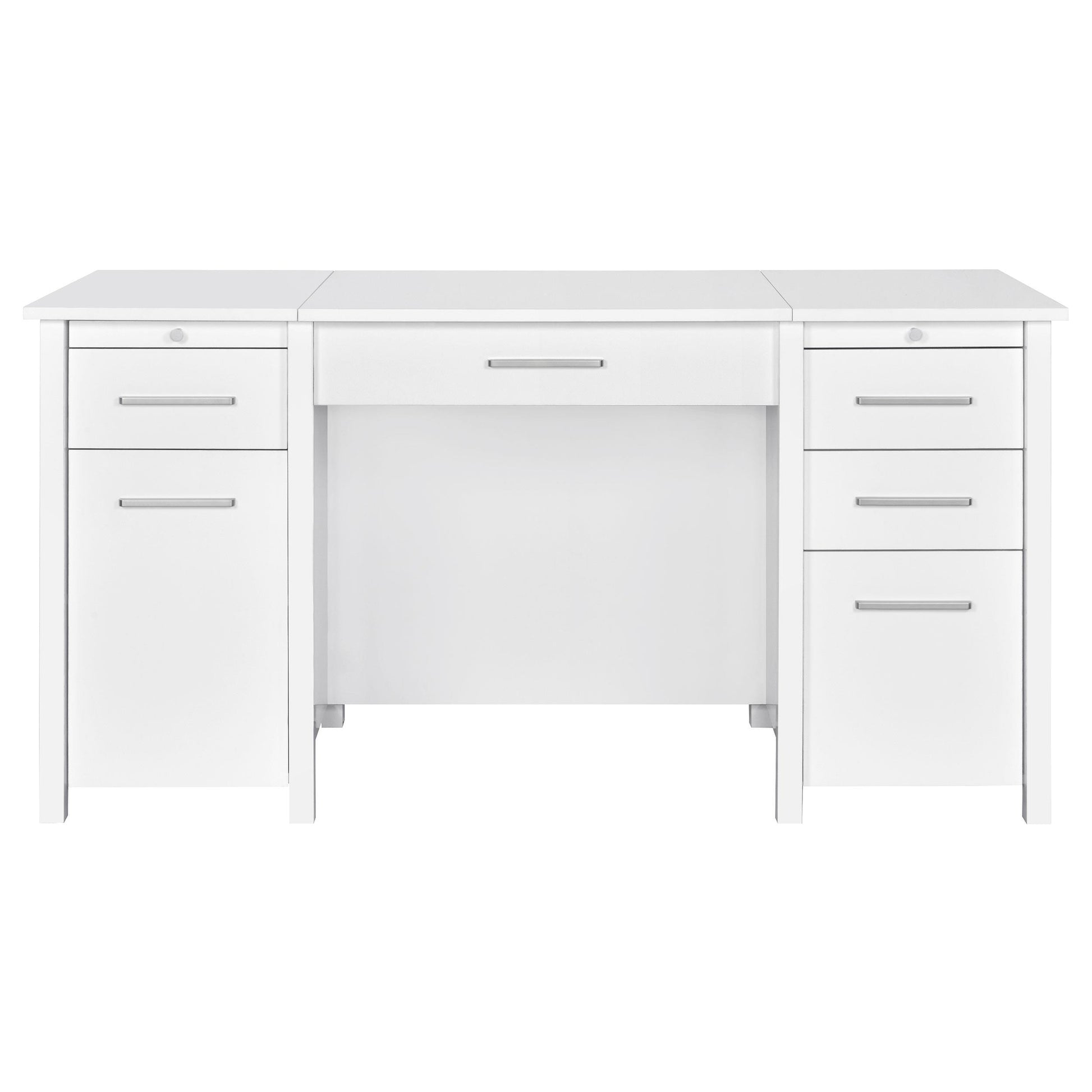 Coaster Furniture Dylan 801573 60-inch 4-Drawer Lift Top Office Desk - White High Gloss IMAGE 3