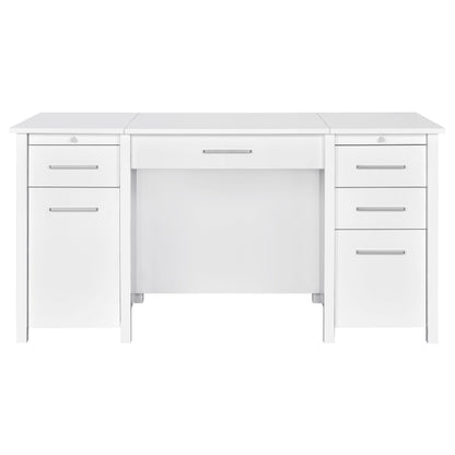 Coaster Furniture Dylan 801573 60-inch 4-Drawer Lift Top Office Desk - White High Gloss IMAGE 3