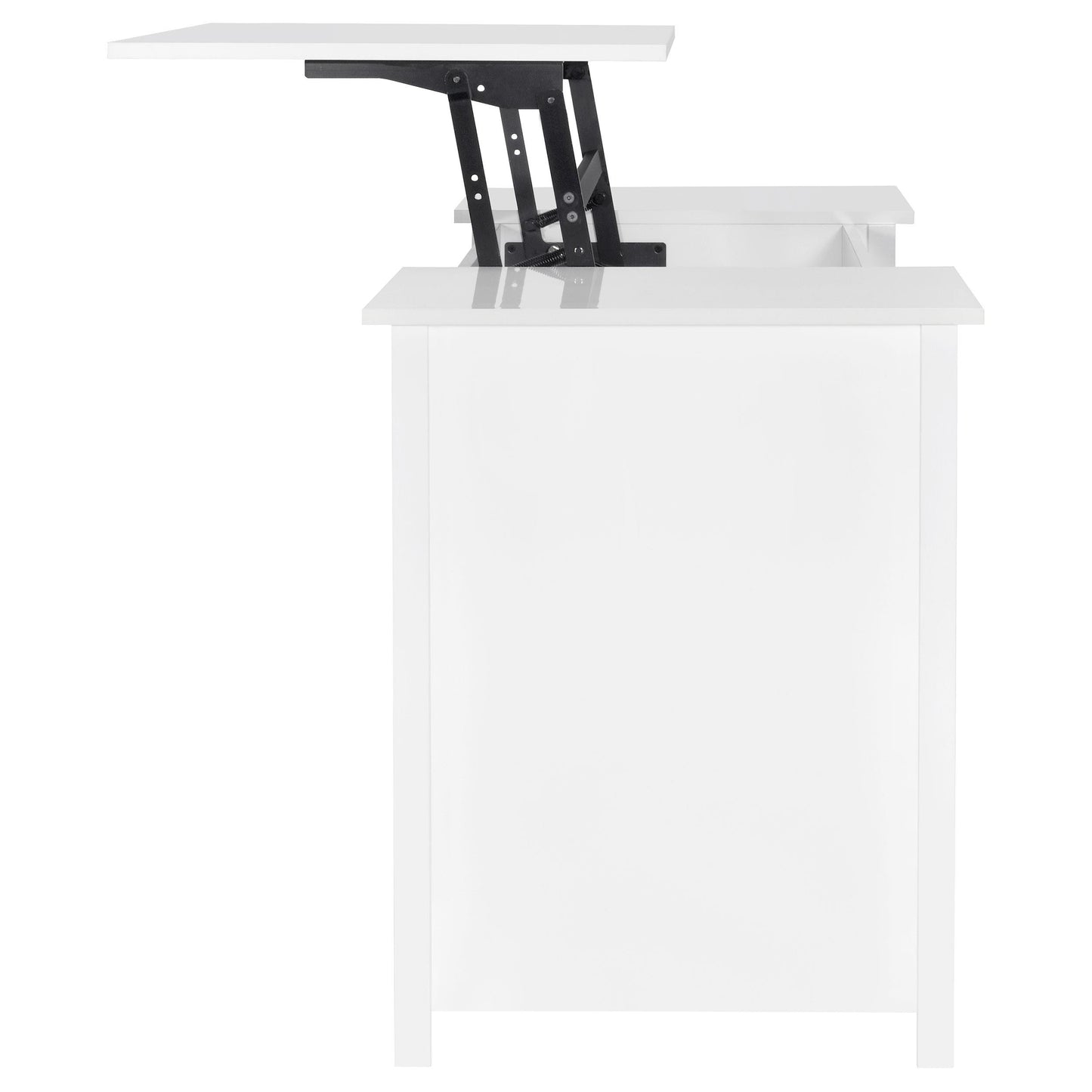 Coaster Furniture Dylan 801573 60-inch 4-Drawer Lift Top Office Desk - White High Gloss IMAGE 5
