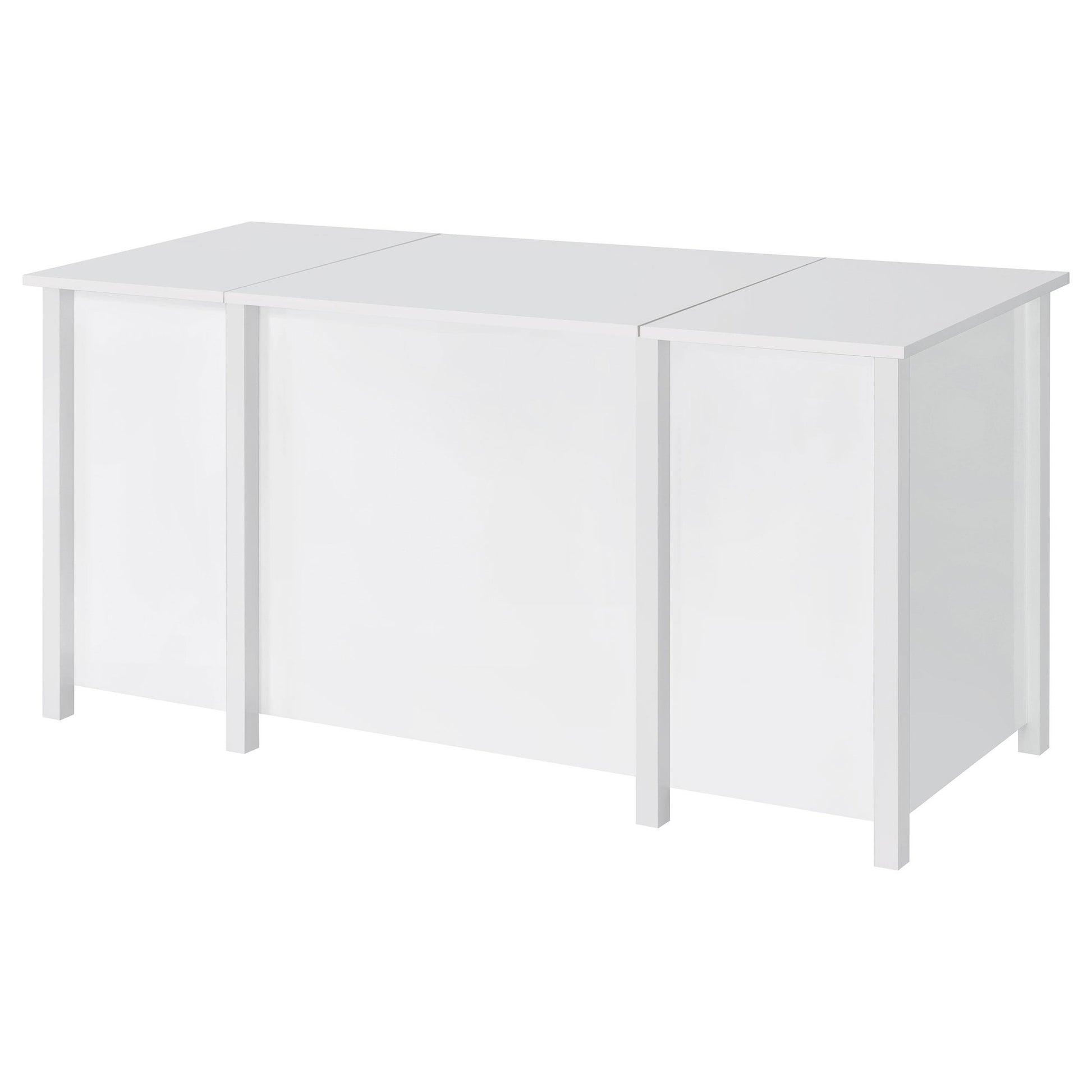 Coaster Furniture Dylan 801573 60-inch 4-Drawer Lift Top Office Desk - White High Gloss IMAGE 7