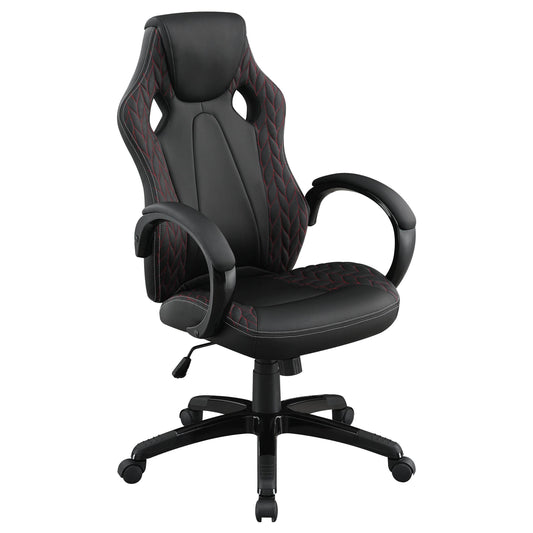  Coaster Furniture Carlos 881426 Upholstered Adjustable Home Office Desk Chair - Black IMAGE 1