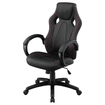  Coaster Furniture Carlos 881426 Upholstered Adjustable Home Office Desk Chair - Black IMAGE 2