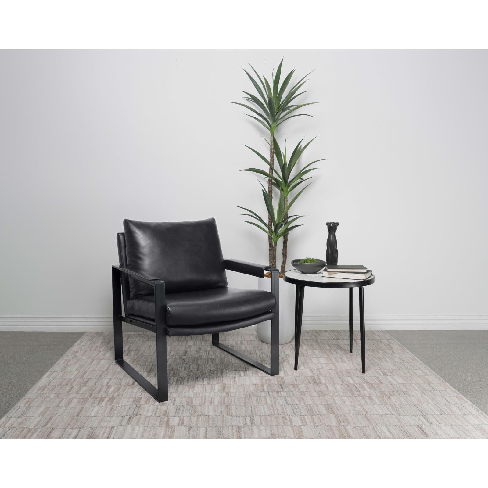  Coaster Furniture Rosalind 903021 Upholstered Track Arm Accent Chair - Black IMAGE 2