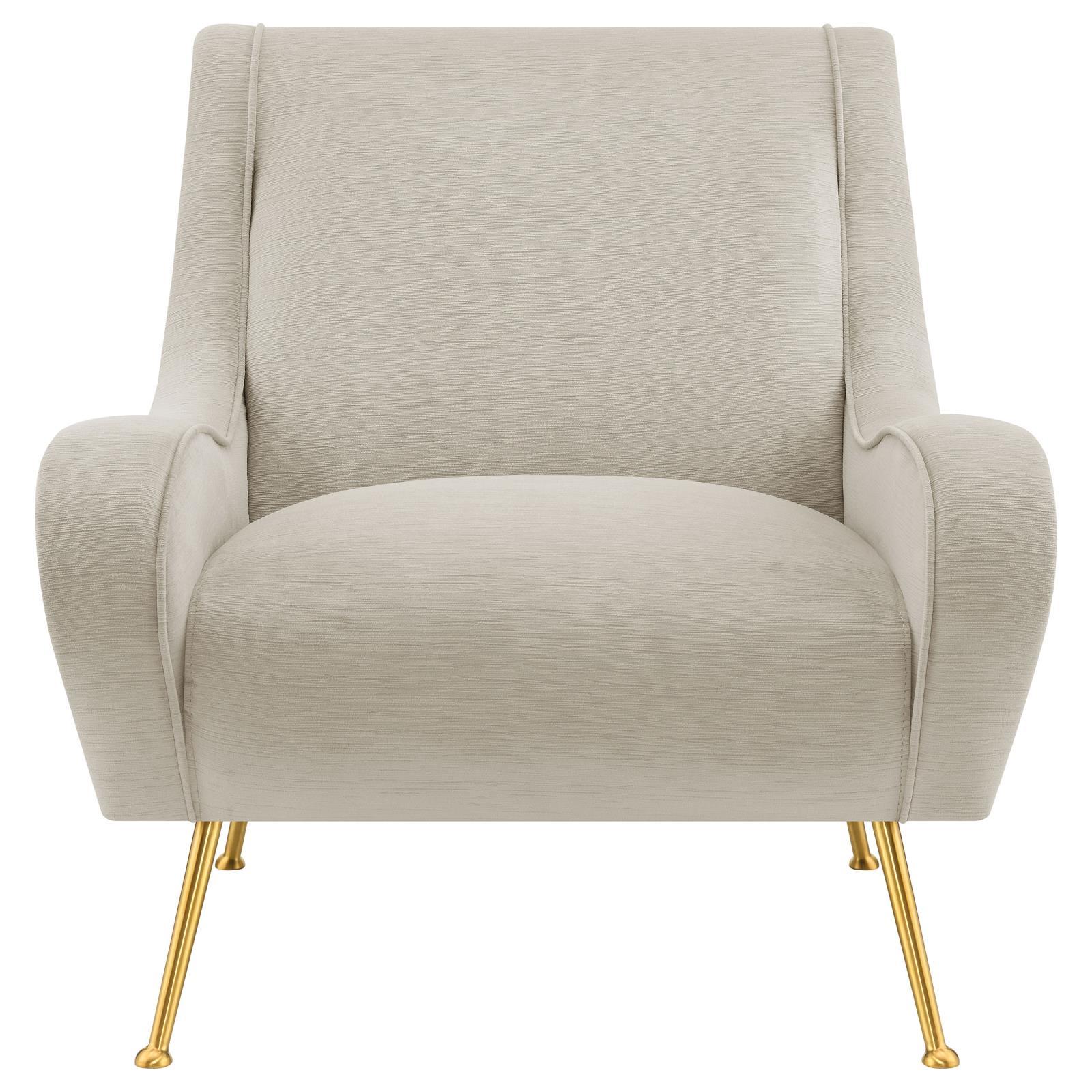 Coaster Furniture Ricci 903043 Upholstered Saddle Arm Accent Chair - Stone IMAGE 3