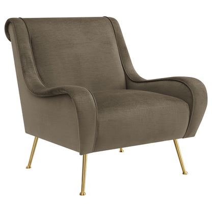Coaster Furniture Ricci 903044 Upholstered Saddle Arm Accent Chair - Truffle IMAGE 1