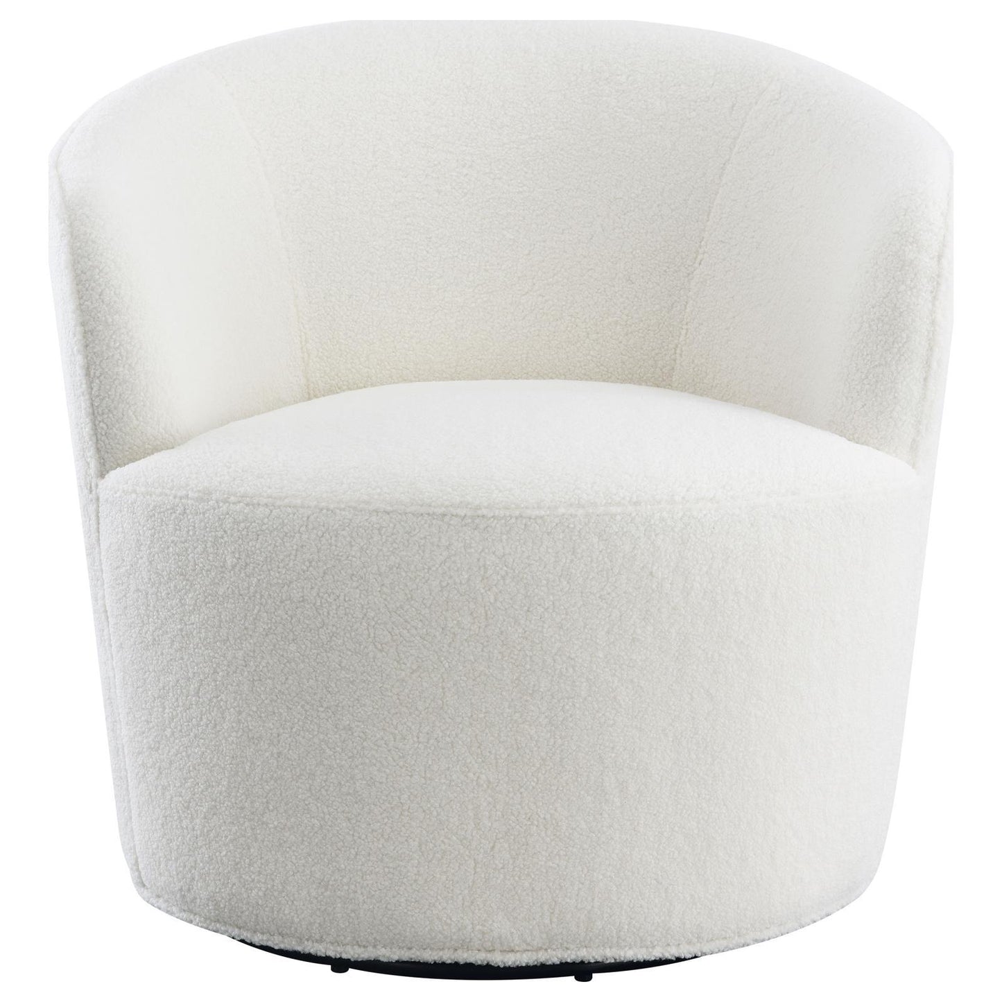 Coaster Furniture Joyce 905633 Upholstered Barrel Back Swivel Chair - White IMAGE 3