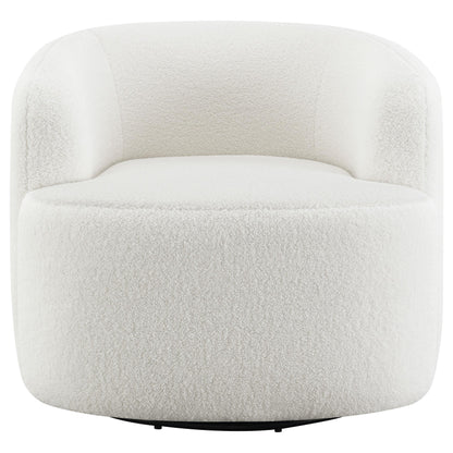 Coaster Furniture Hudson 905726 Faux Sheepskin Upholstered Swivel Chair - Natural IMAGE 2