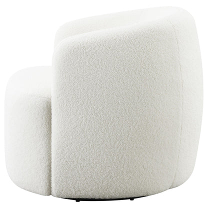  Coaster Furniture Hudson 905726 Faux Sheepskin Upholstered Swivel Chair - Natural IMAGE 4