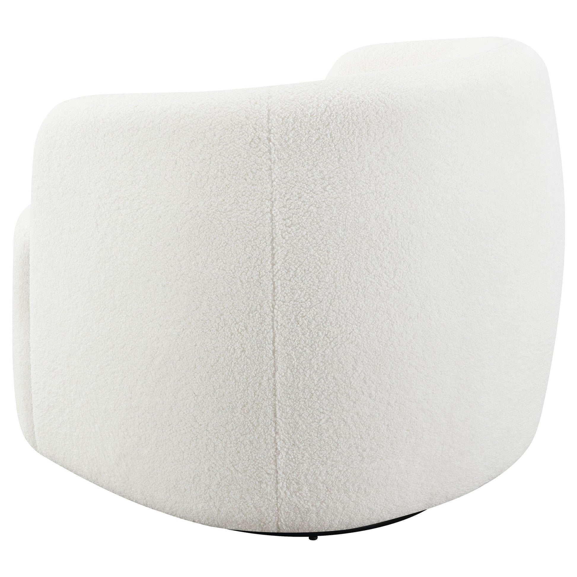  Coaster Furniture Hudson 905726 Faux Sheepskin Upholstered Swivel Chair - Natural IMAGE 5
