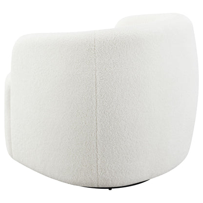  Coaster Furniture Hudson 905726 Faux Sheepskin Upholstered Swivel Chair - Natural IMAGE 5