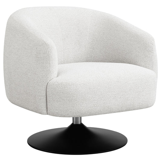 Coaster Furniture Dave 905739 Upholstered Barrel Back Swivel Club Chair - Beige IMAGE 1