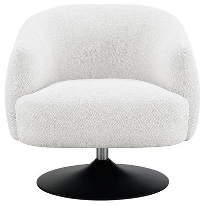 Coaster Furniture Dave 905739 Upholstered Barrel Back Swivel Club Chair - Beige IMAGE 2