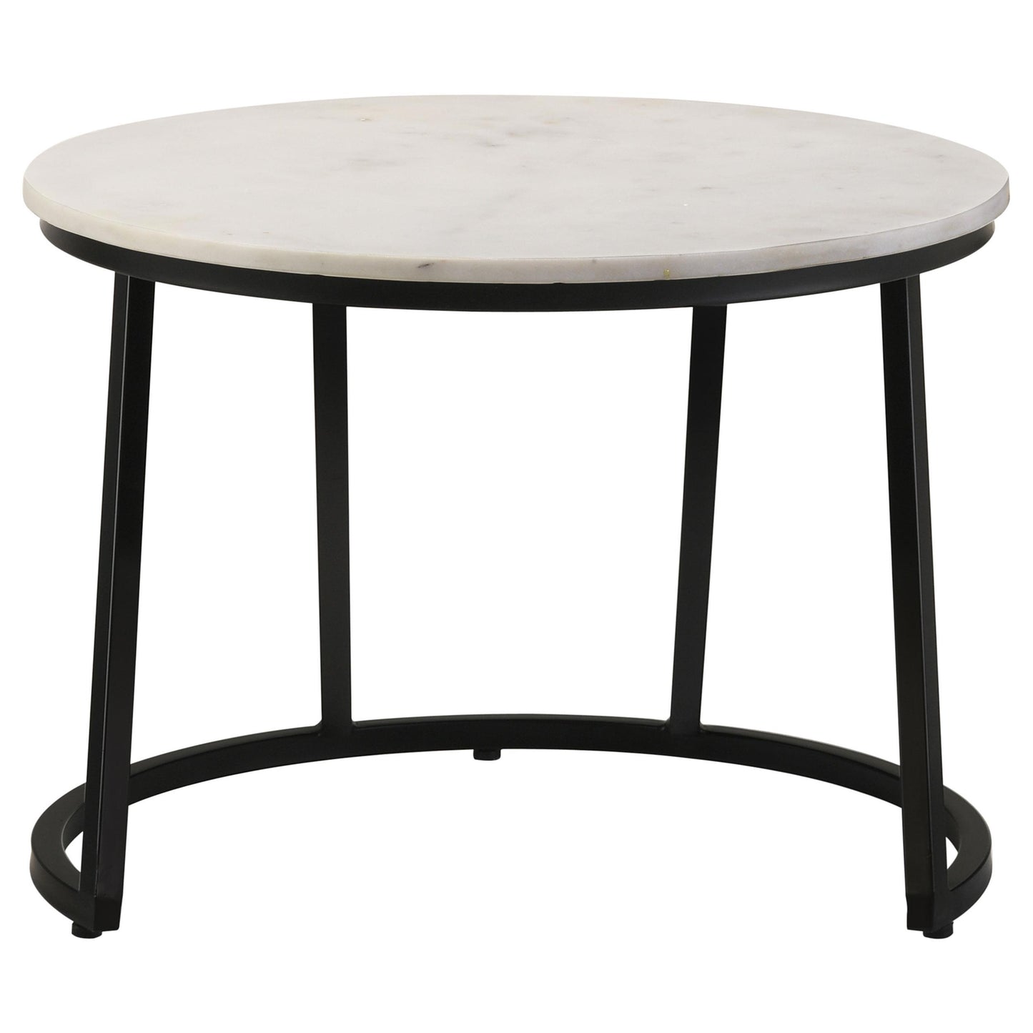 Coaster Furniture Miguel 931227 Round Marble Top Coffee Table - White and Black IMAGE 2