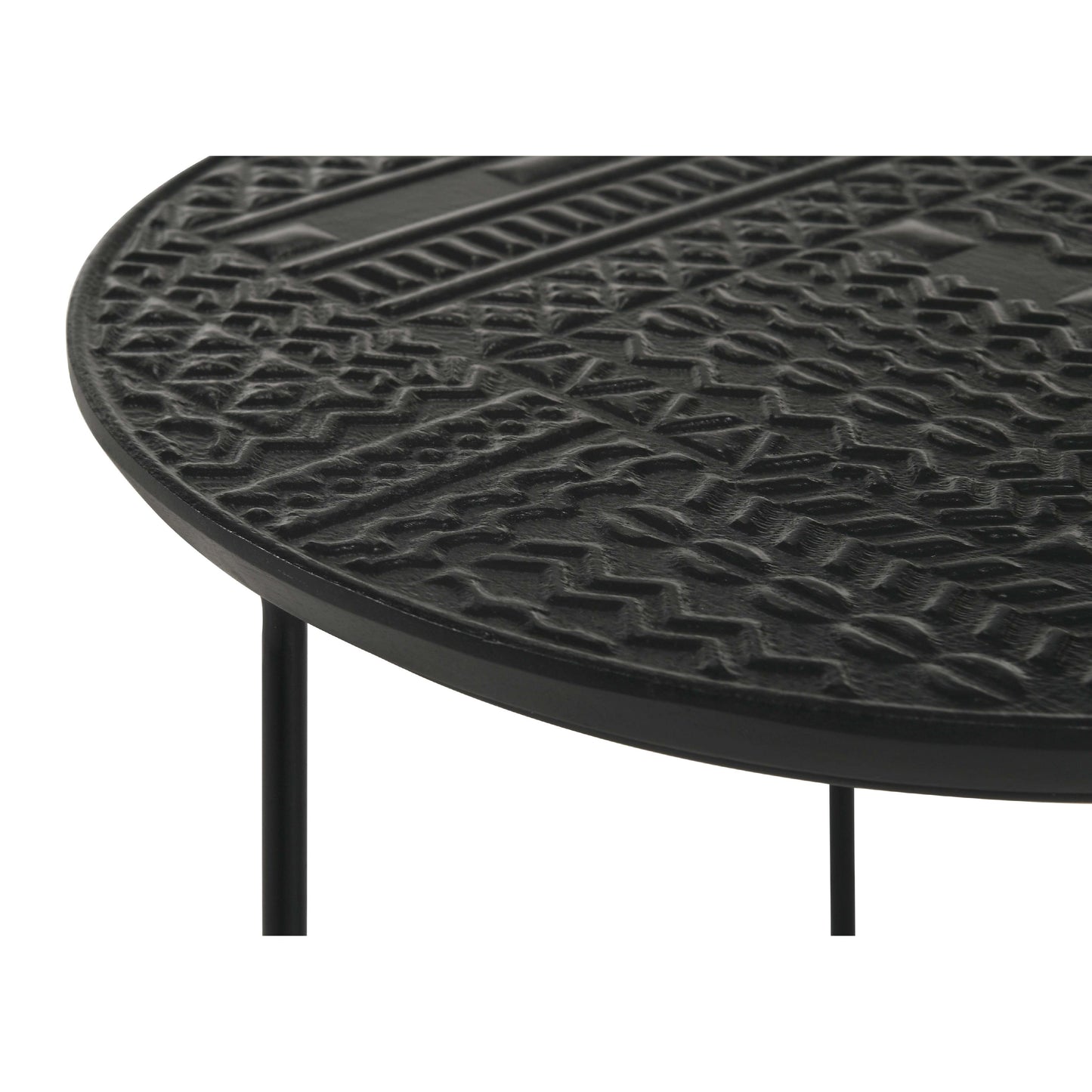 Coaster Furniture Loannis 935842 2-piece Round Mango Wood Nesting Table - Matte Black IMAGE 9