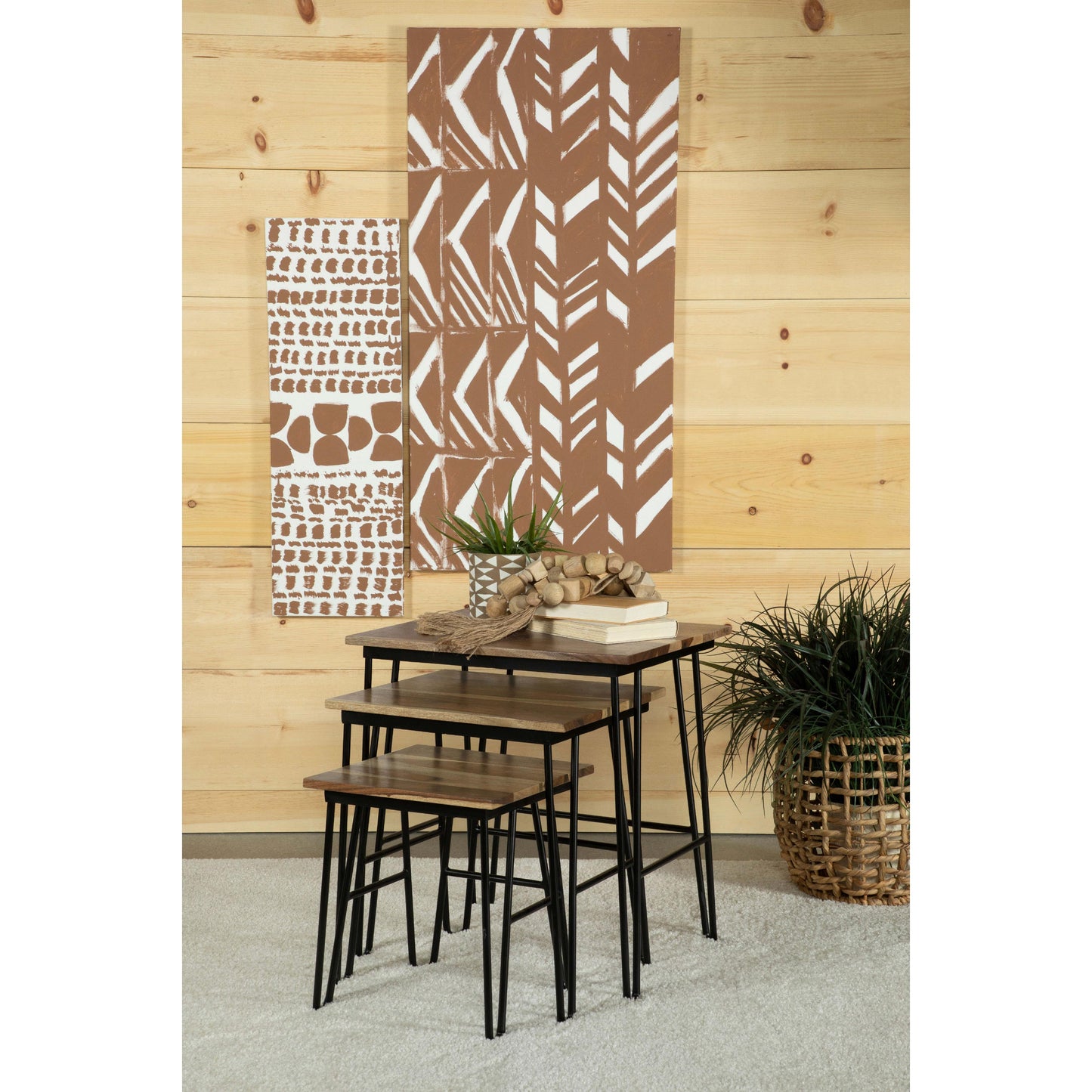 Coaster Furniture Nayeli 935981 3-piece Solid Sheesham Wood Nesting Tables - Natural IMAGE 8