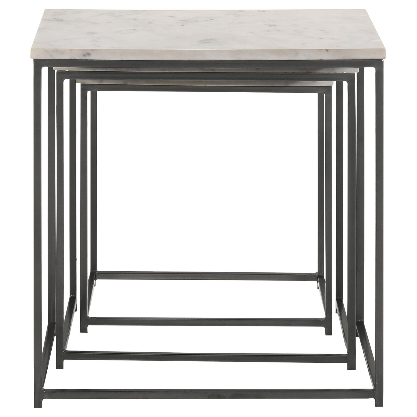  Coaster Furniture Medora 936016 3-piece Marble Top Nesting Table Set - White IMAGE 6