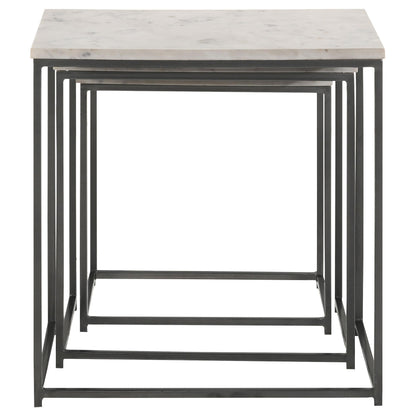  Coaster Furniture Medora 936016 3-piece Marble Top Nesting Table Set - White IMAGE 6