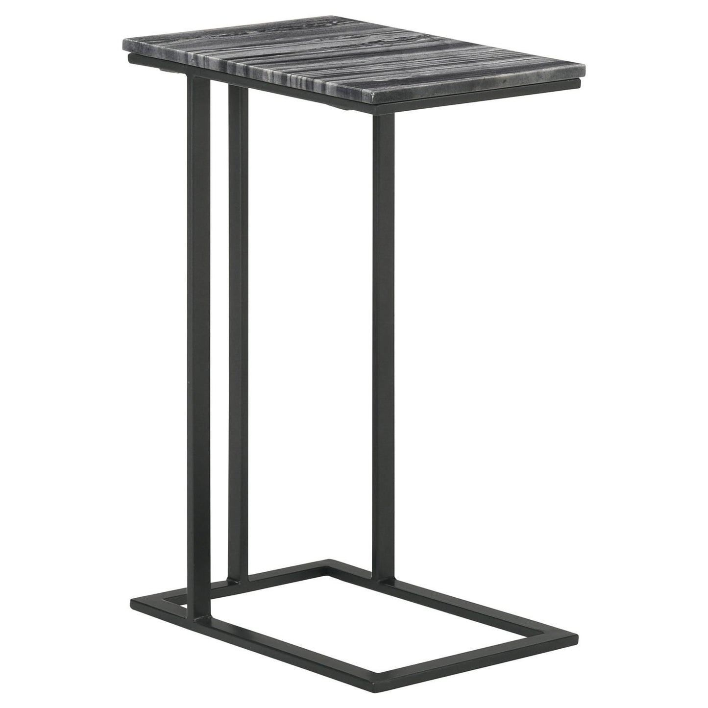 Coaster Furniture Vicente 936034 Marble Top C-Shaped Sofa Side Table - Grey IMAGE 1