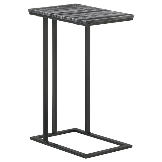 Coaster Furniture Vicente 936034 Marble Top C-Shaped Sofa Side Table - Grey IMAGE 1