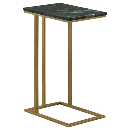 Coaster Furniture Vicente 936035 Marble Top C-Shaped Sofa Side Table - Green IMAGE 1