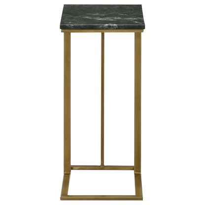 Coaster Furniture Vicente 936035 Marble Top C-Shaped Sofa Side Table - Green IMAGE 4