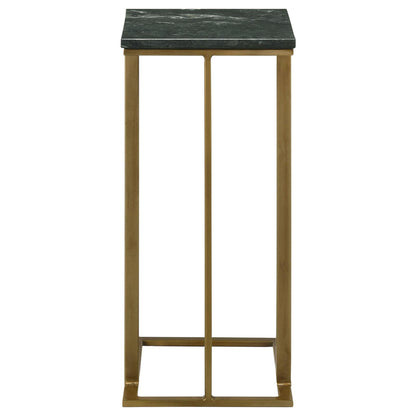 Coaster Furniture Vicente 936035 Marble Top C-Shaped Sofa Side Table - Green IMAGE 8