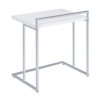 Coaster Furniture Dani 936118 Rectangular C-Shaped Sofa Side Table - White High Gloss IMAGE 2