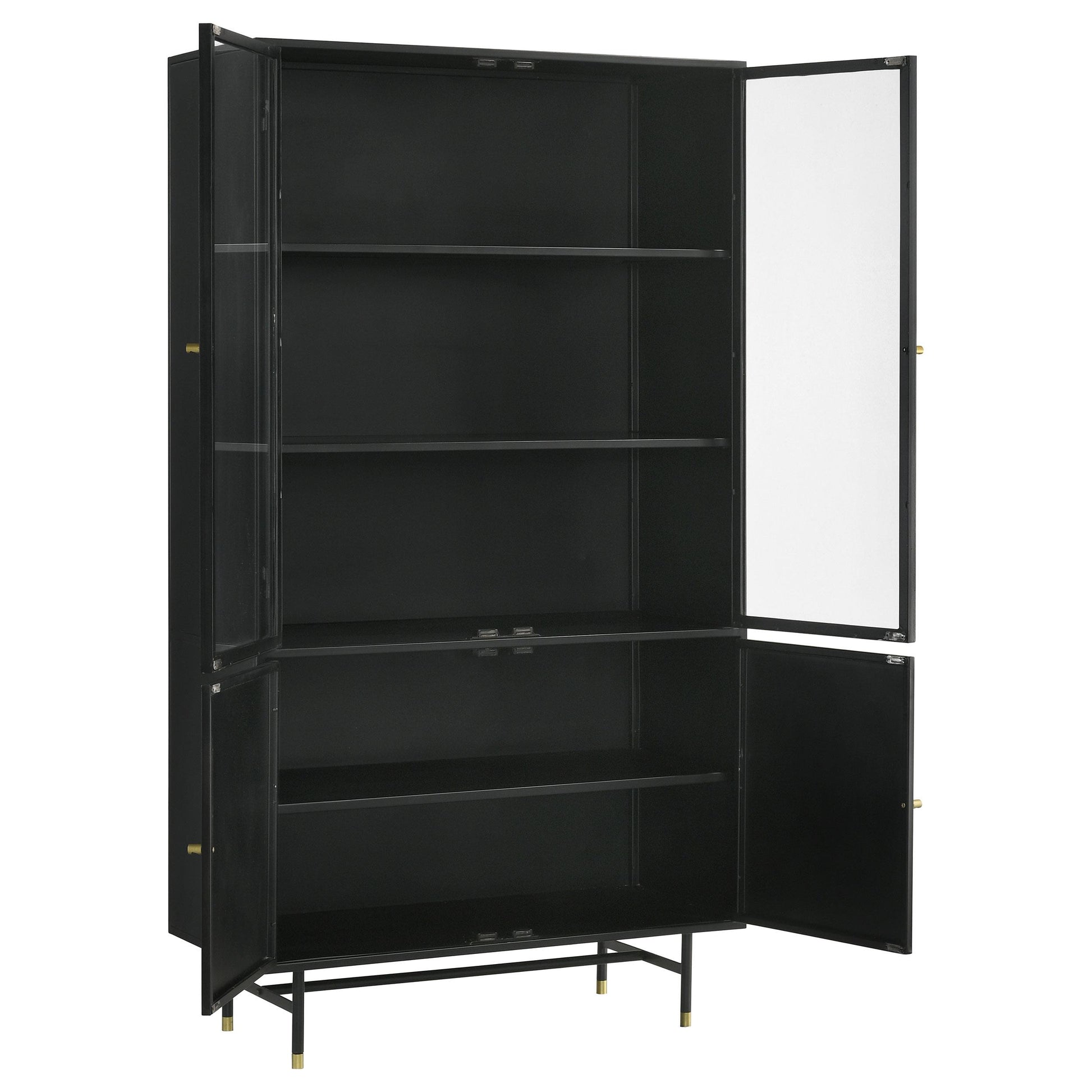 Coaster Furniture Santiago 951134 4-door Metal Tall Storage Cabinet - Matte Black IMAGE 2