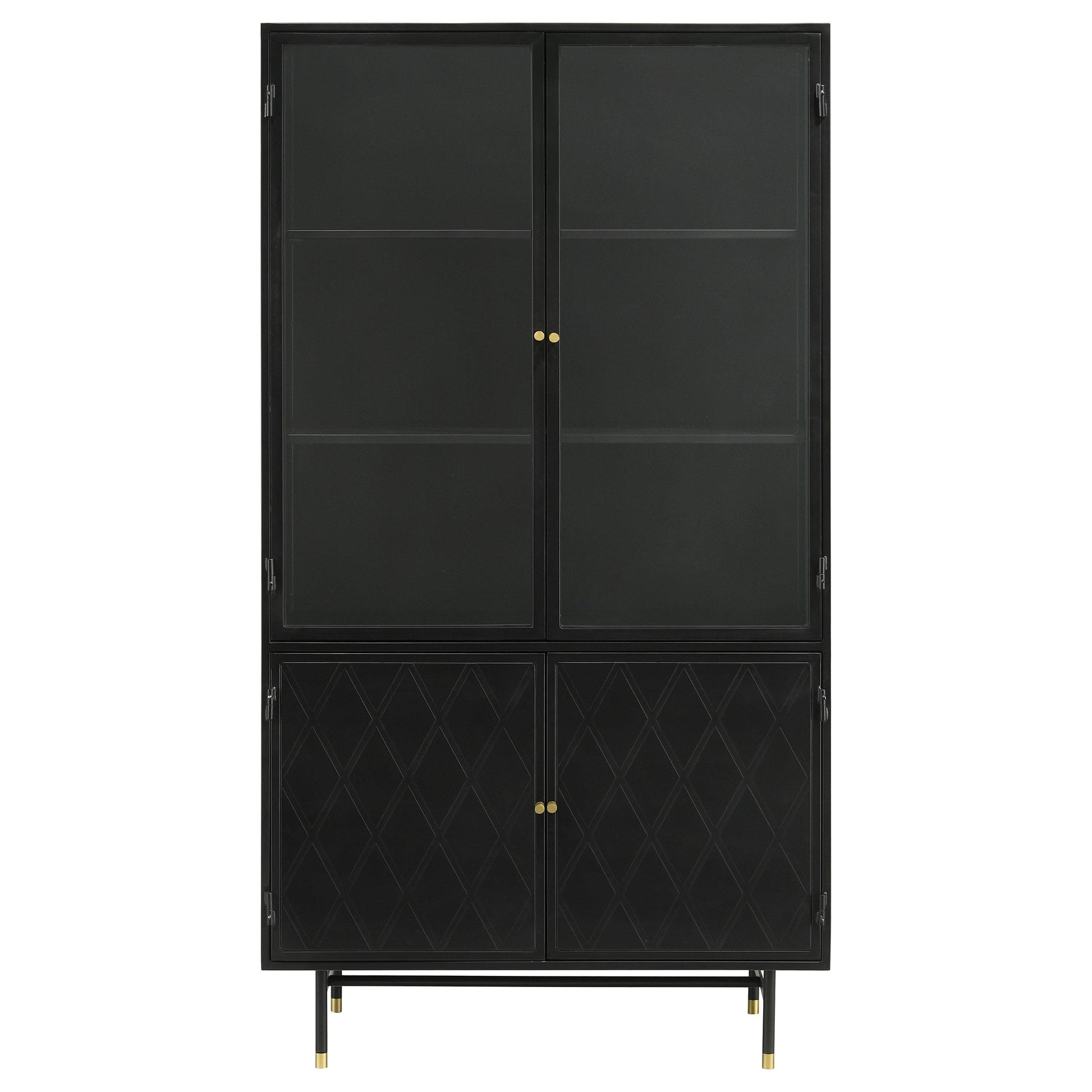 Coaster Furniture Santiago 951134 4-door Metal Tall Storage Cabinet - Matte Black IMAGE 3