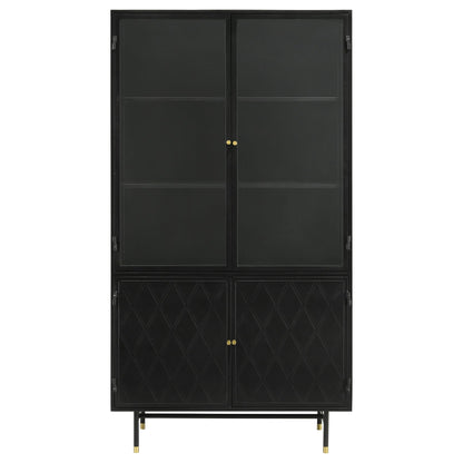 Coaster Furniture Santiago 951134 4-door Metal Tall Storage Cabinet - Matte Black IMAGE 3