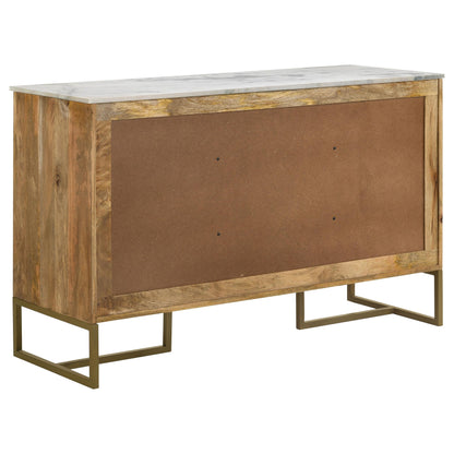  Coaster Furniture Keaton 951138 3-door Marble Top Herringbone Accent Cabinet - Natural IMAGE 7