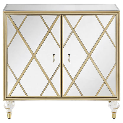 Coaster Furniture Astilbe 951851 2-door Mirrored Accent Cabinet - Silver and Champagne IMAGE 2