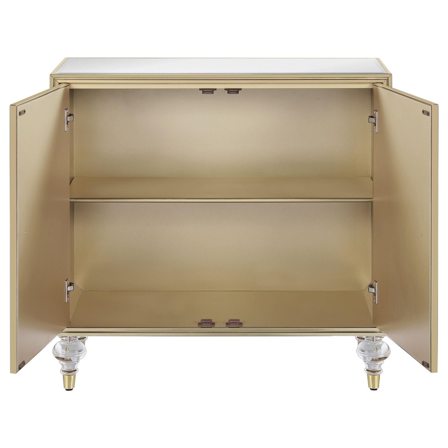 Coaster Furniture Astilbe 951851 2-door Mirrored Accent Cabinet - Silver and Champagne IMAGE 3