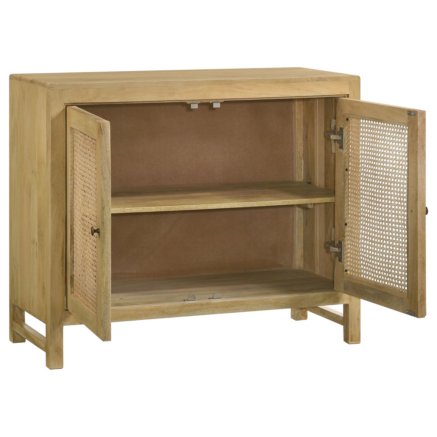 Coaster Furniture Zamora 953555 2-door Wood Accent Cabinet with Woven Cane - Natural IMAGE 2