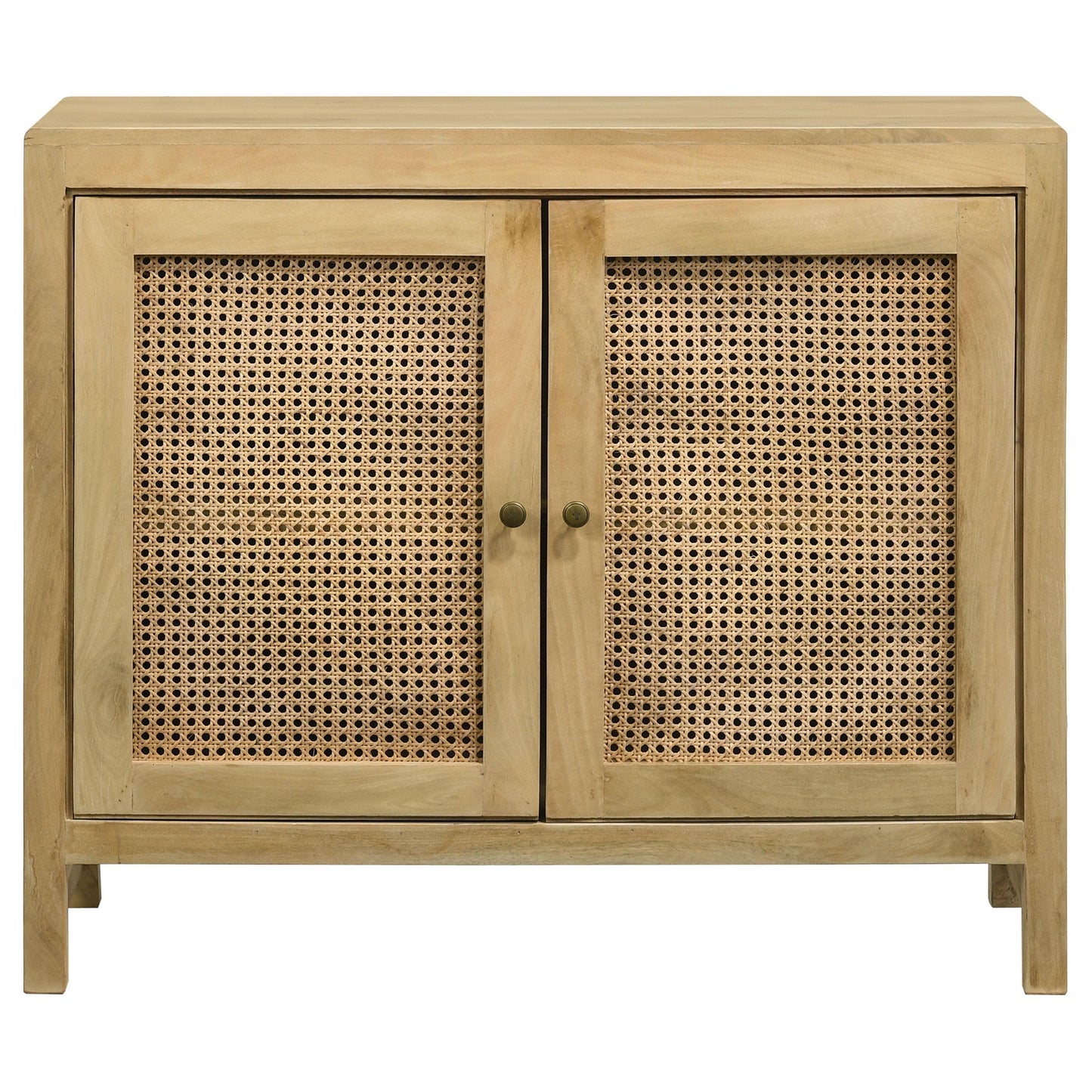 Coaster Furniture Zamora 953555 2-door Wood Accent Cabinet with Woven Cane - Natural IMAGE 3
