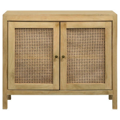 Coaster Furniture Zamora 953555 2-door Wood Accent Cabinet with Woven Cane - Natural IMAGE 3