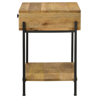 Coaster Furniture Declan 959556 1-Drawer Wood Accent Side Table - Natural Mango IMAGE 5