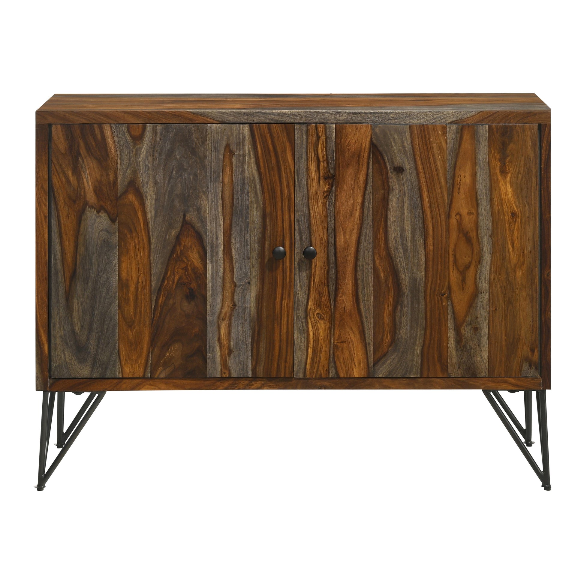Coaster Furniture Macon 959615 2-door Sheesham Wood Storage Accent Cabinet - Grey IMAGE 4