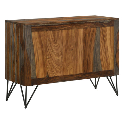 Coaster Furniture Macon 959615 2-door Sheesham Wood Storage Accent Cabinet - Grey IMAGE 7