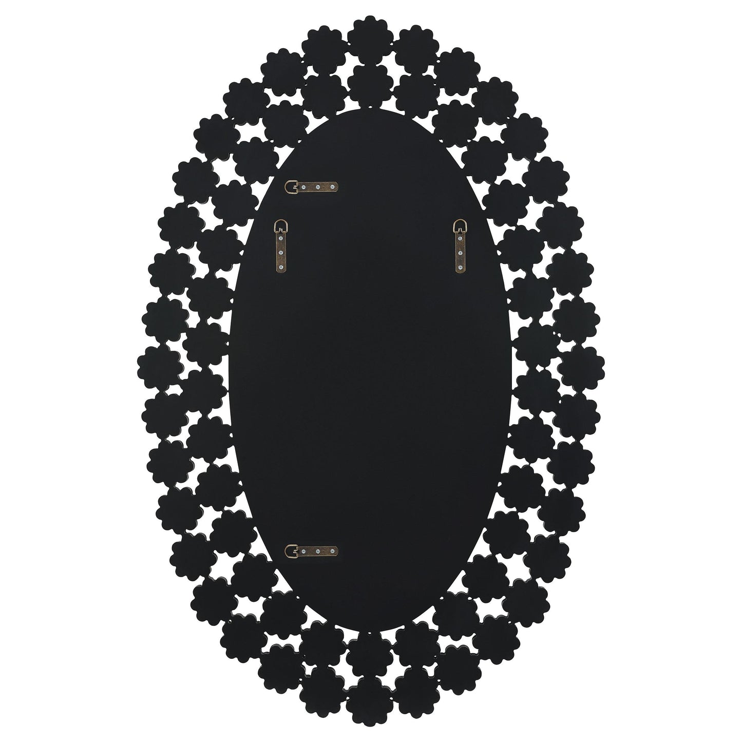 Coaster Furniture Colleen 961615 31 x 47 Inch Oval Wall Mirror Crystal Flowers - Silver IMAGE 4