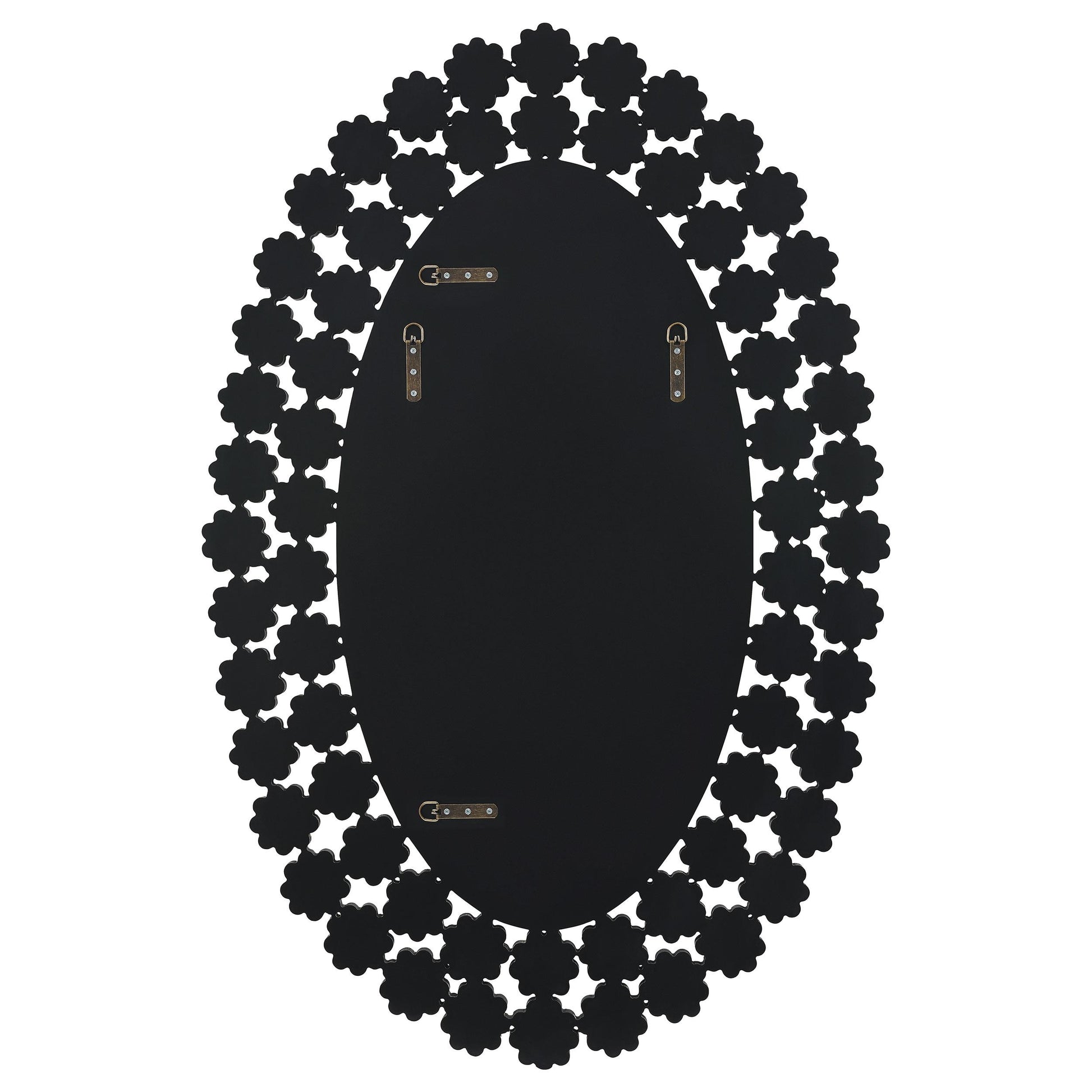 Coaster Furniture Colleen 961615 31 x 47 Inch Oval Wall Mirror Crystal Flowers - Silver IMAGE 4