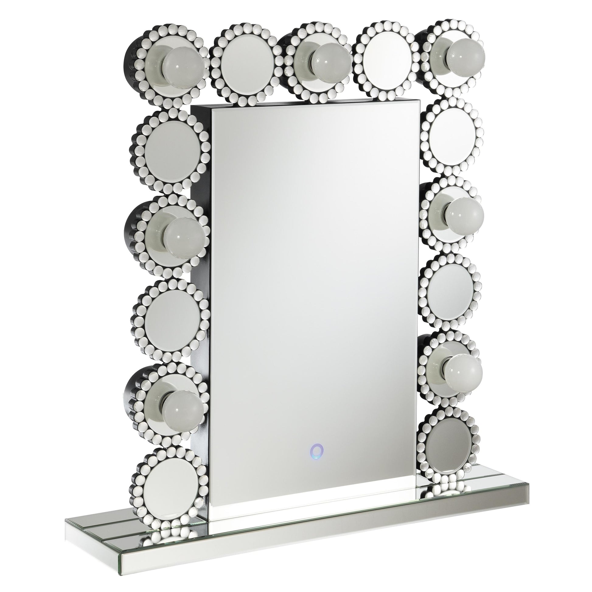  Coaster Furniture Aghes 961624 Vanity Mirror with Lighting - Silver IMAGE 1