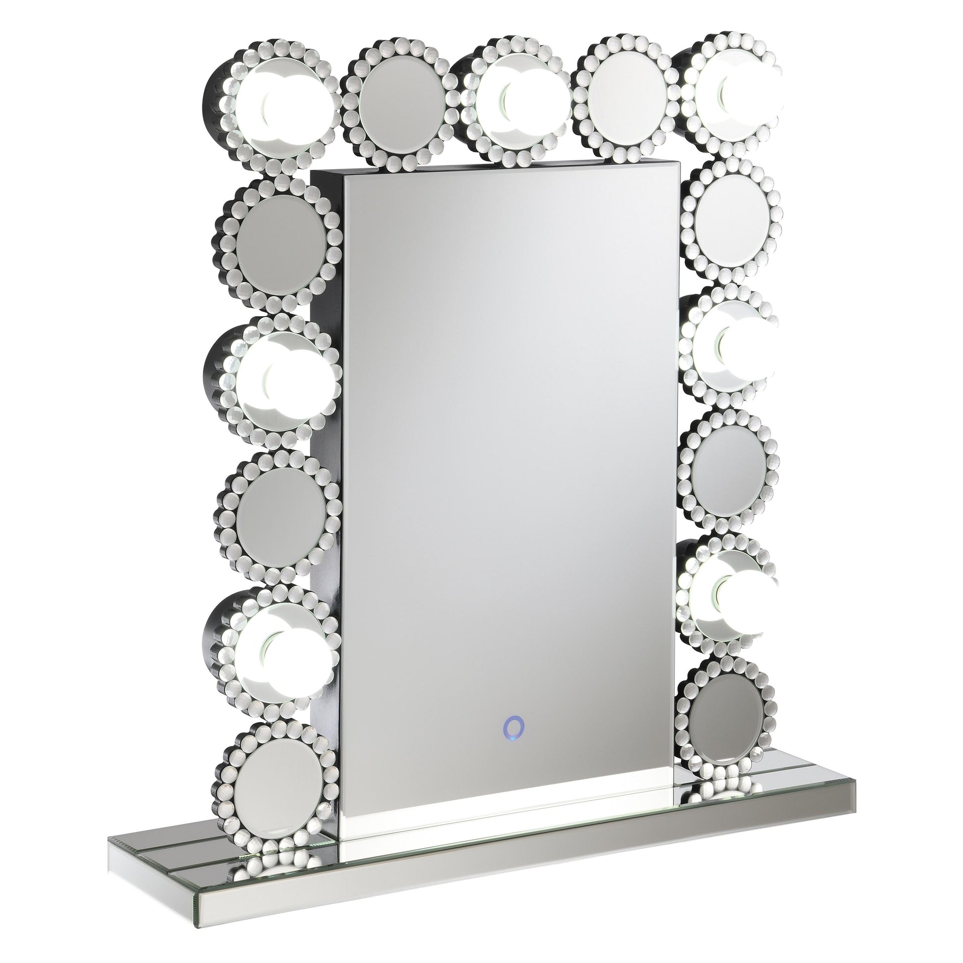  Coaster Furniture Aghes 961624 Vanity Mirror with Lighting - Silver IMAGE 2