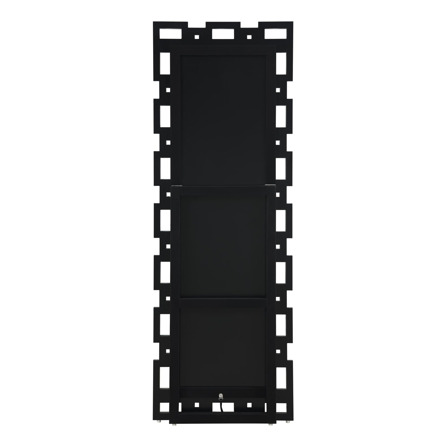 Coaster Furniture Tavin 961634 24 x 65 Inch Geometric Frame Standing Mirror - Silver IMAGE 4