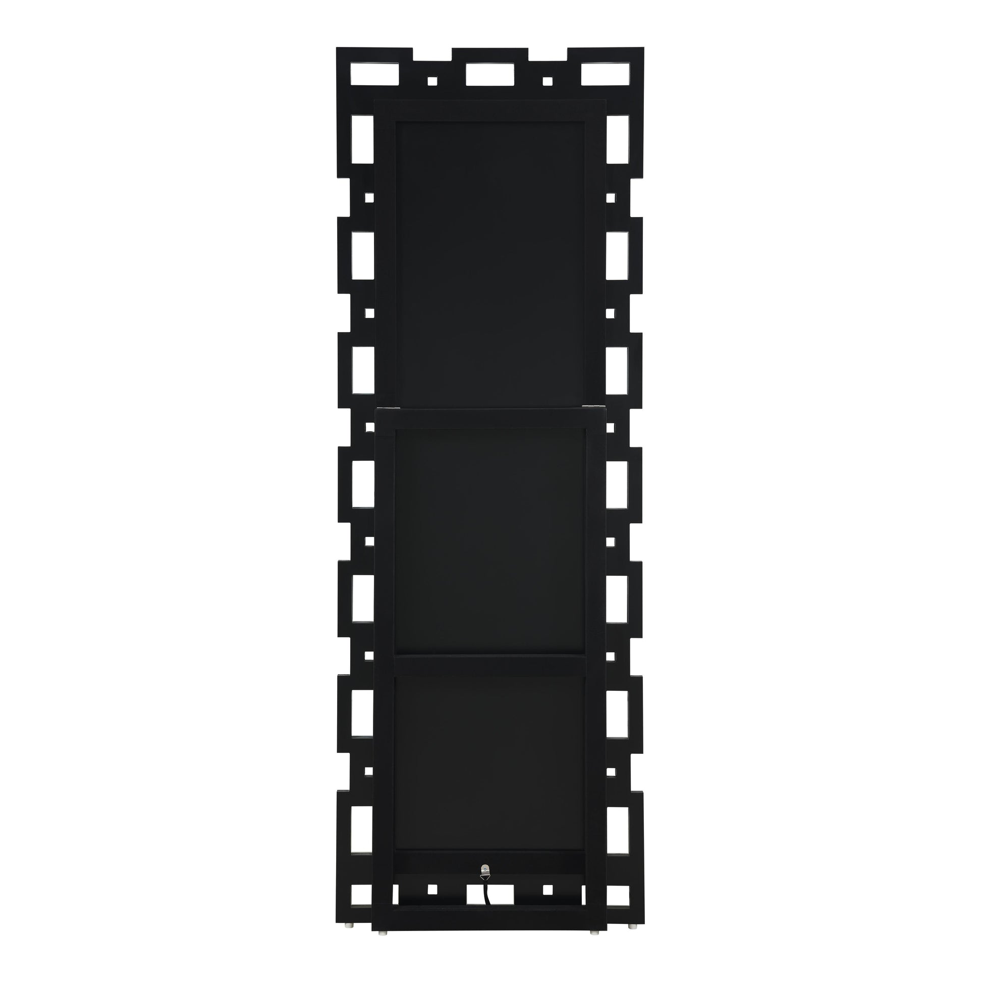 Coaster Furniture Tavin 961634 24 x 65 Inch Geometric Frame Standing Mirror - Silver IMAGE 4
