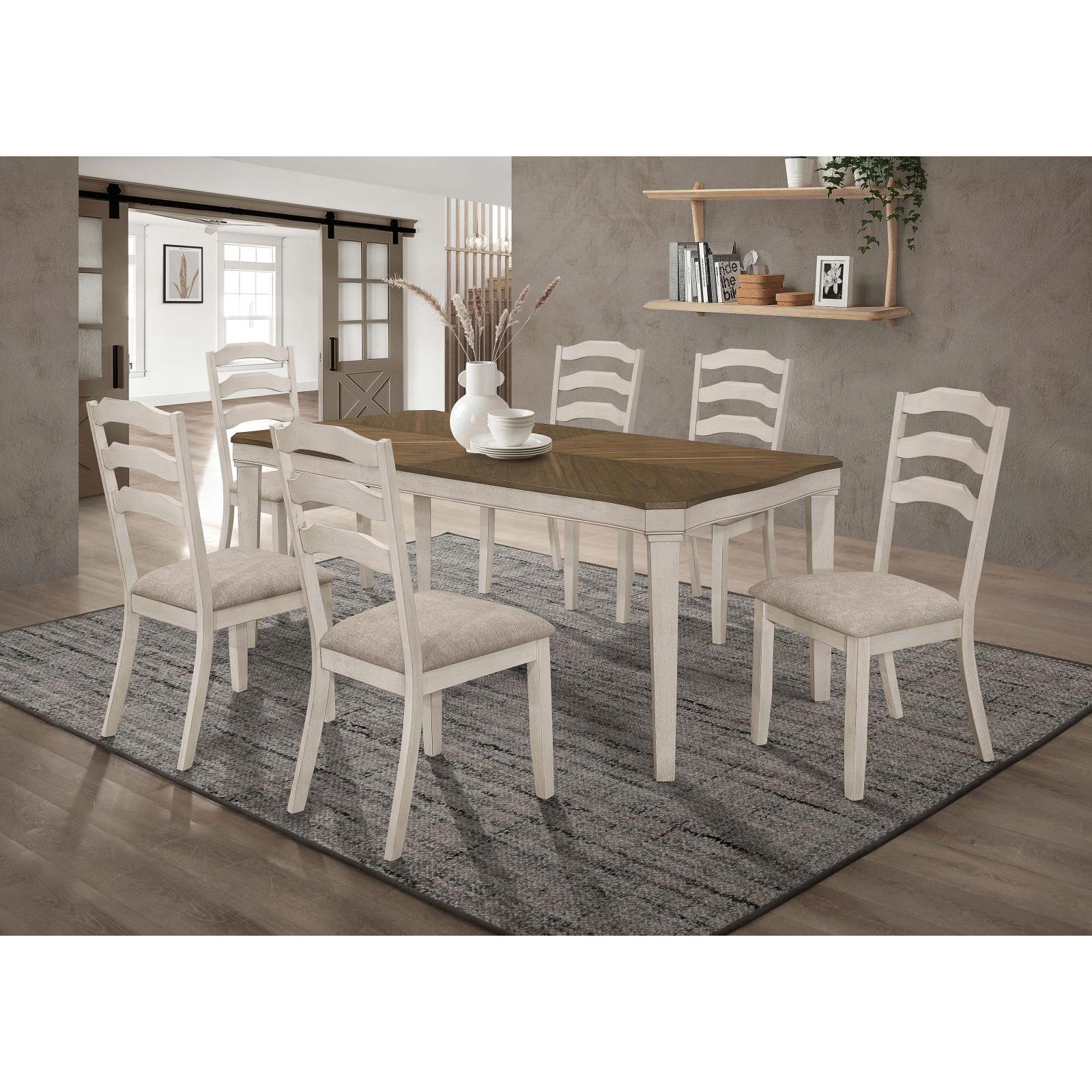 Coaster Furniture Ronnie 108052 Wood Dining Side Chair - Rustic Cream IMAGE 2