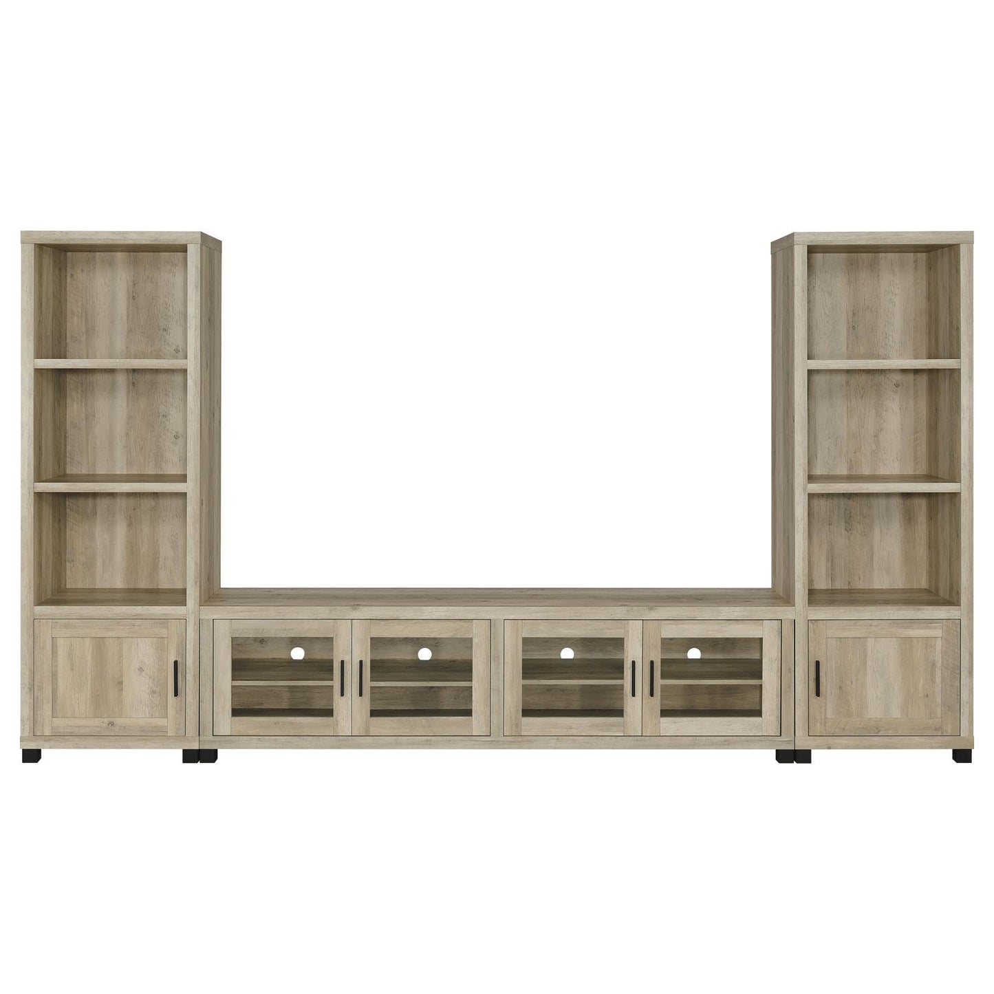 Coaster Furniture Sachin 707746 3-shelf Engineered Wood Media Tower - Distressed Pine IMAGE 9