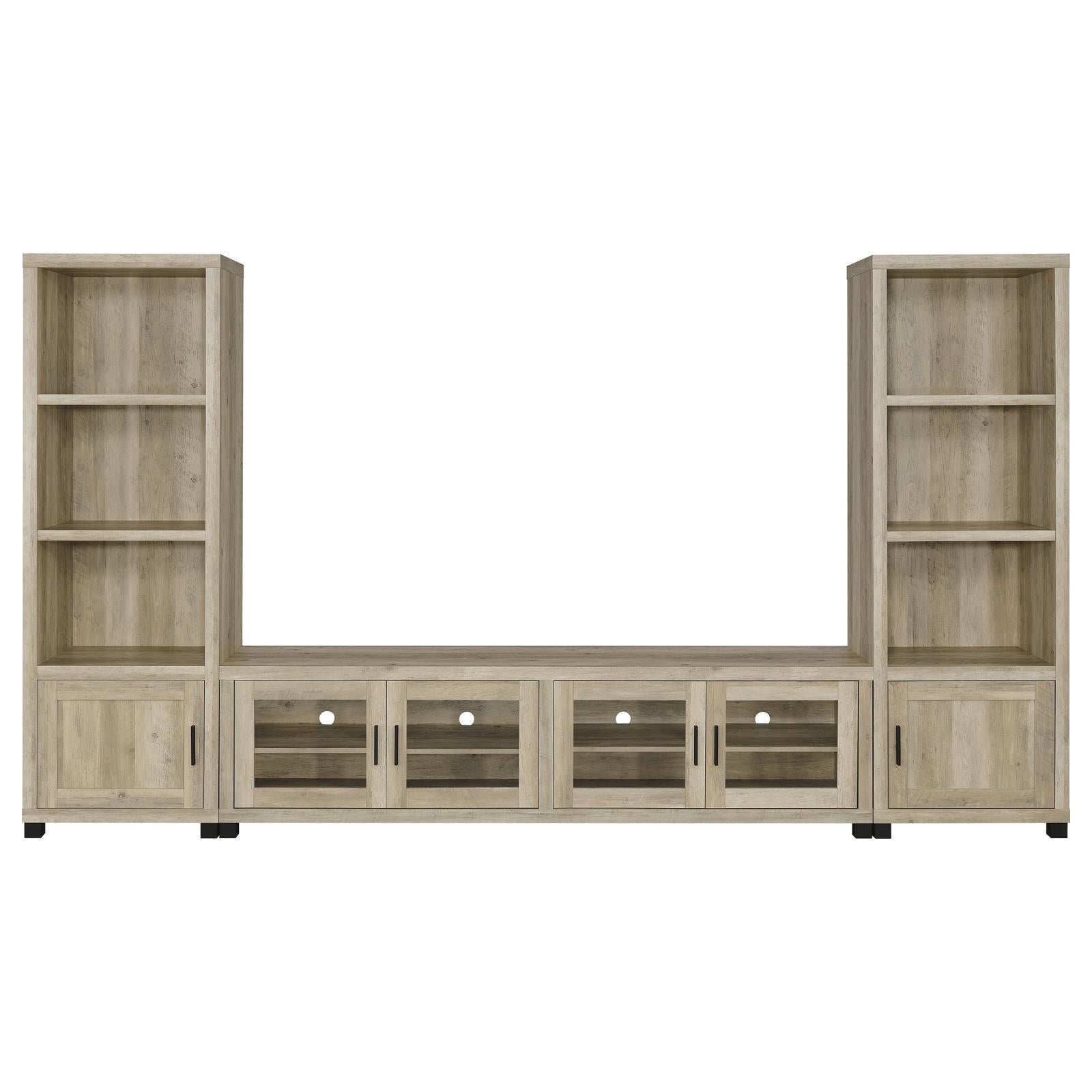 Coaster Furniture Sachin 707746 3-shelf Engineered Wood Media Tower - Distressed Pine IMAGE 9