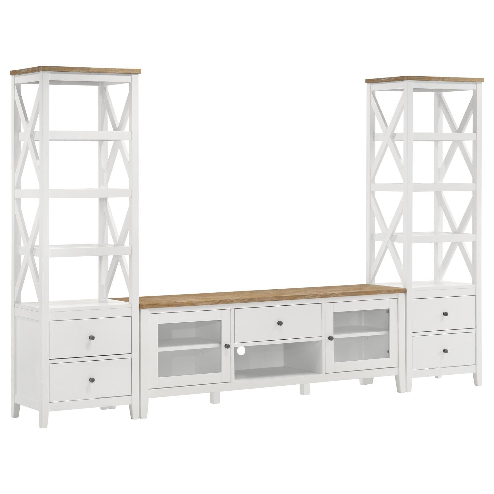 Coaster Furniture Hollis 708253 2-door Wood 67" TV Stand with Drawer - Brown and White IMAGE 10